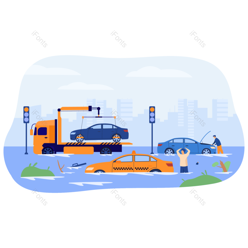 素材图片,交通事故元素,矢量PNG,免抠素材